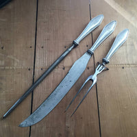 Carving Set 3 pc Sterling Handles USA circa late-1800s
