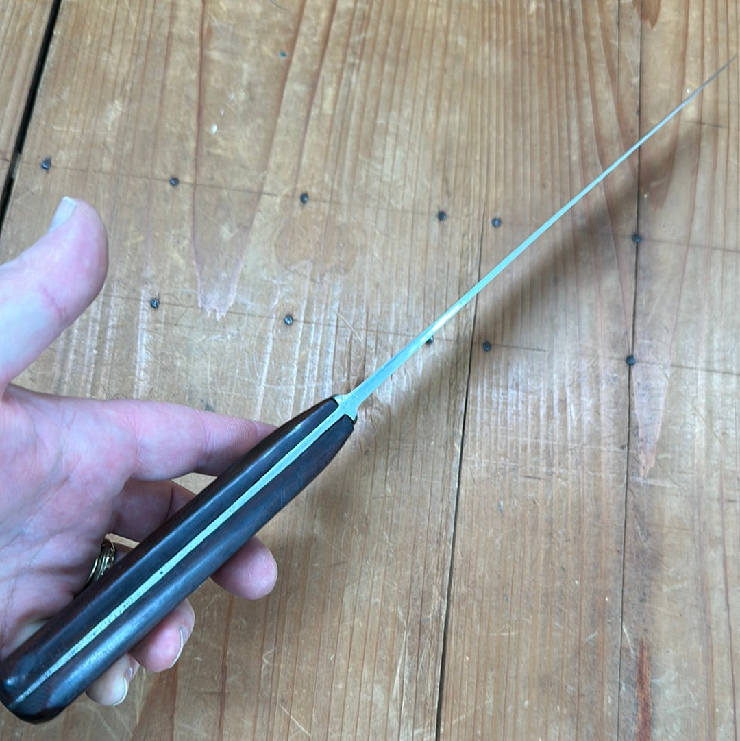 Vintage K C Seelbach 10.25” Chef Knife Carbon Steel Rosewood Solingen, Germany 1950-70