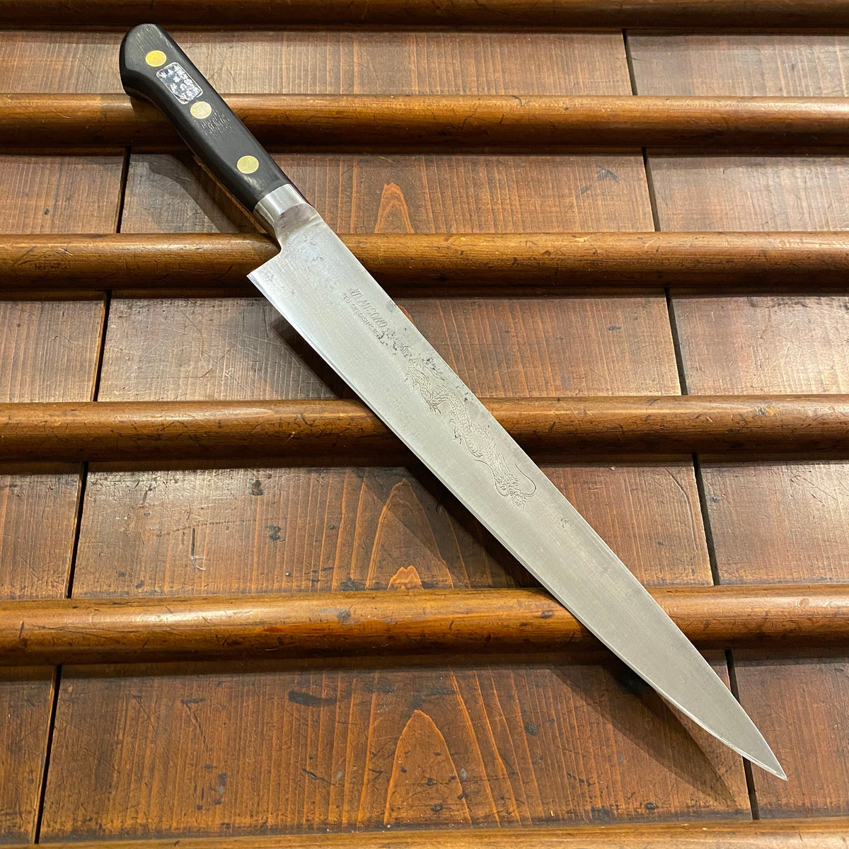 Trade In Misono 240mm Sujihiki EU Carbon Steel Dragon