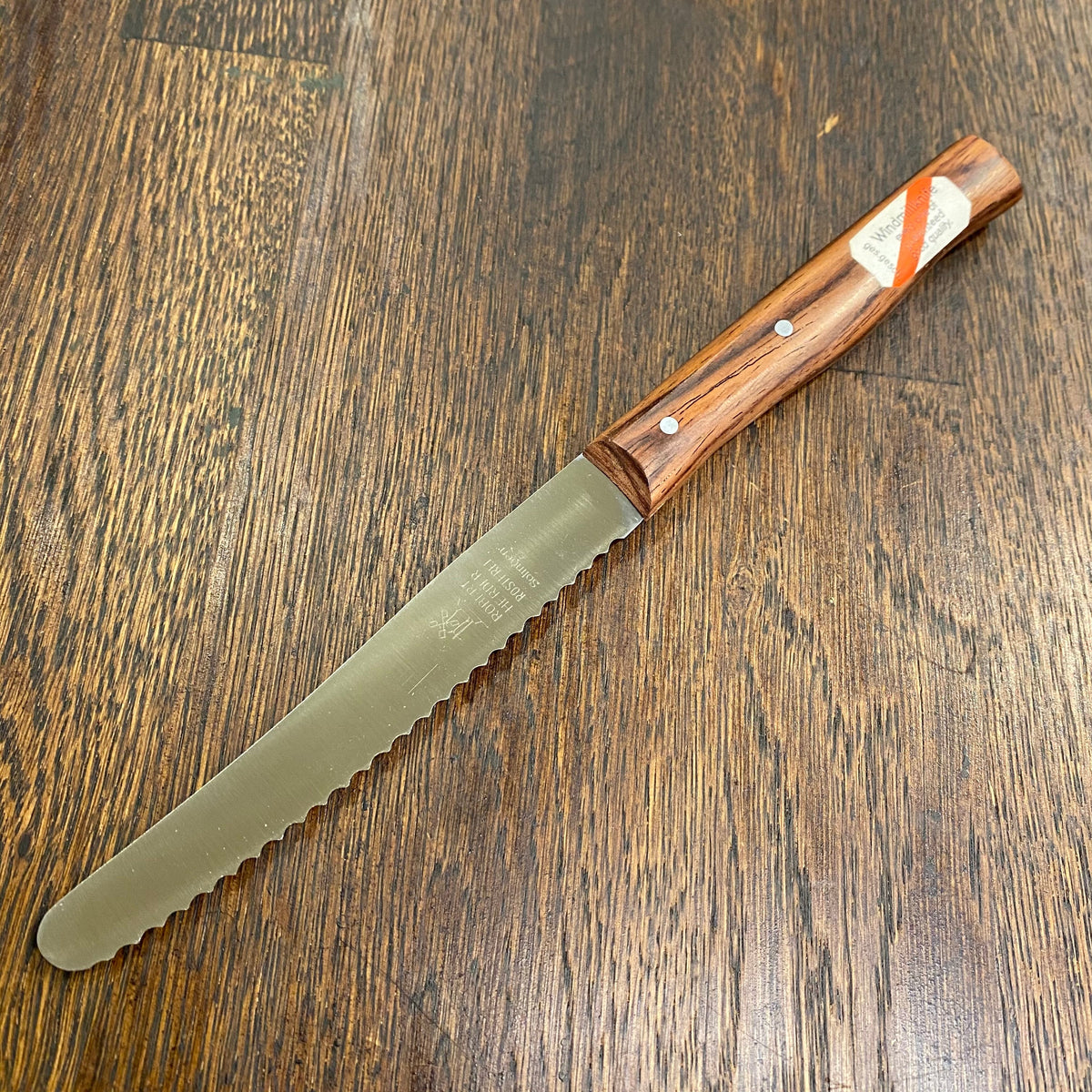 Windmühlenmesser New Old Stock 4.25" Tomato Knife Round Tip Stainless Palisander 1960-70s