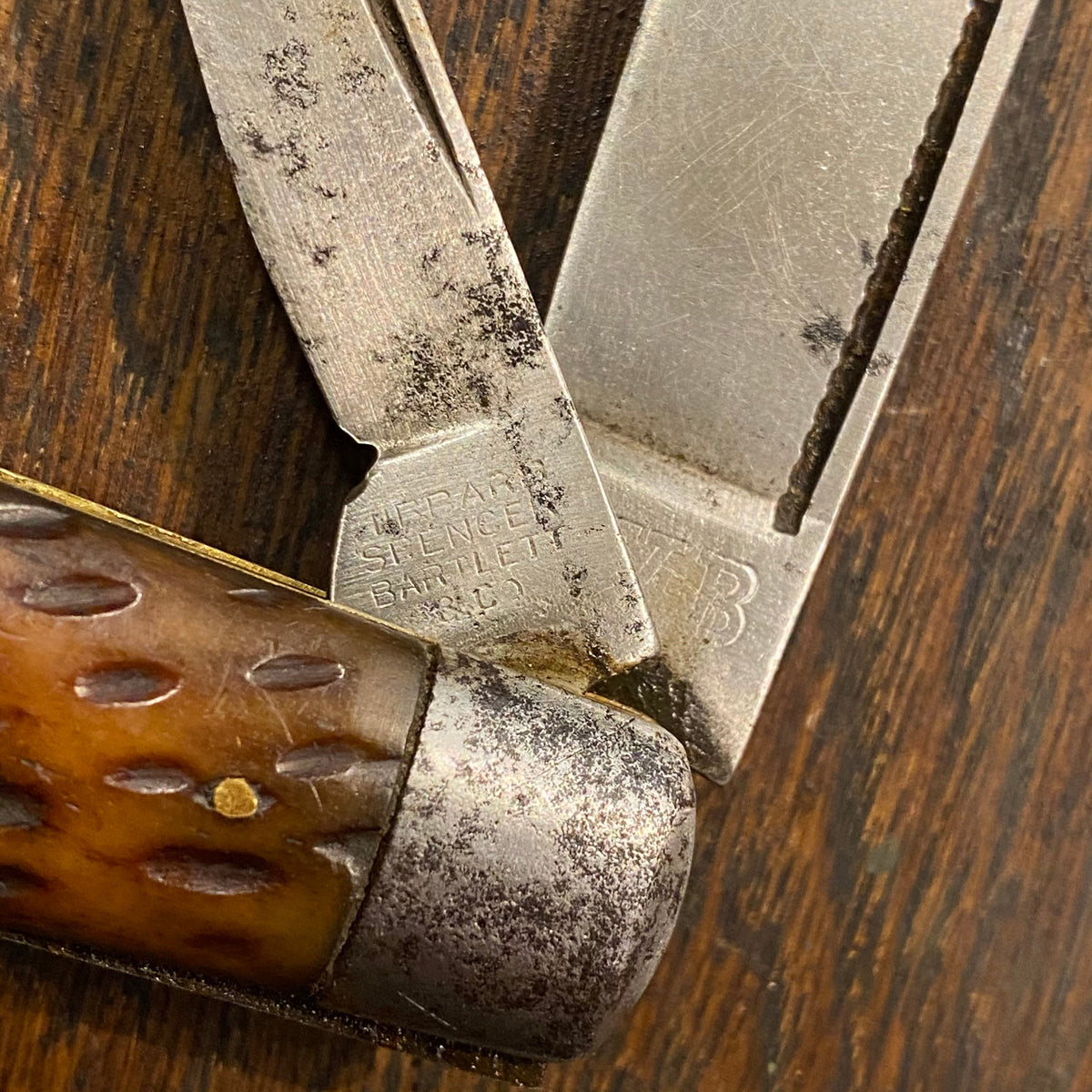 Hibbard Spencer & Bartlett  OVB 3 1/2” Jack Carbon Blade Bone Scales 1875-1925