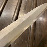 Kikumori 240mm Yanagi Rain Drop Suminagashi Octagonal Oak
