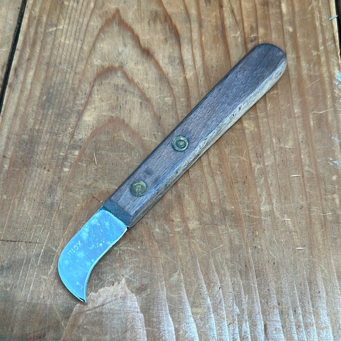 New Vintage Chestnut Knife 3cm  / 1.25" Stainless Rosette Rivets Thiers 50s?