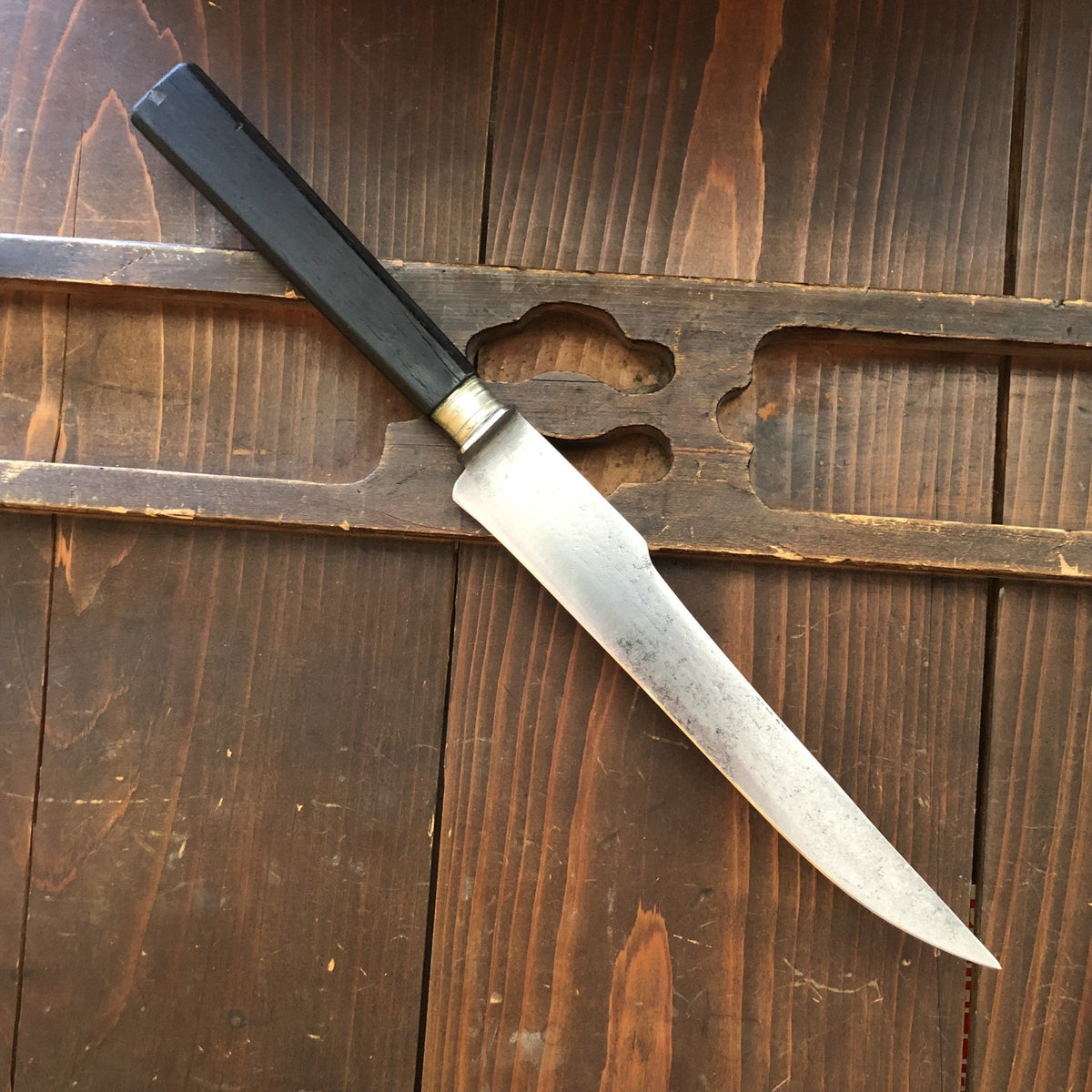 French 7" Carving Knife Hand Forged Carbon & Ebony 1900-1920