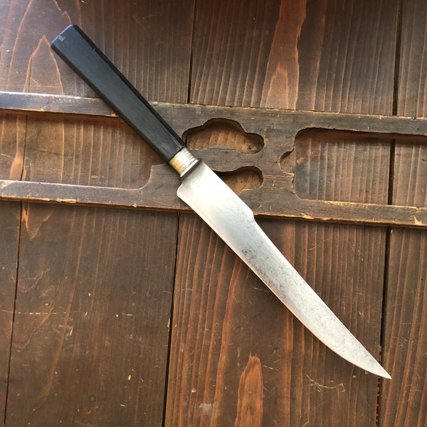 French 7" Carving Knife Hand Forged Carbon & Ebony 1900-1920