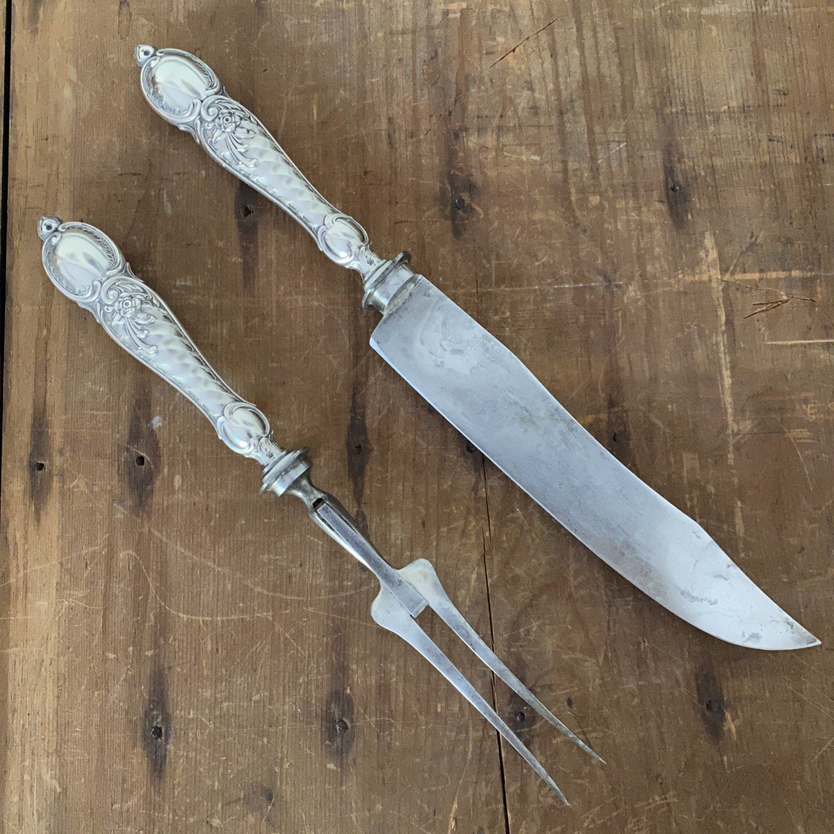 Antique Carving Set Unmarked - Germany Early 1900s