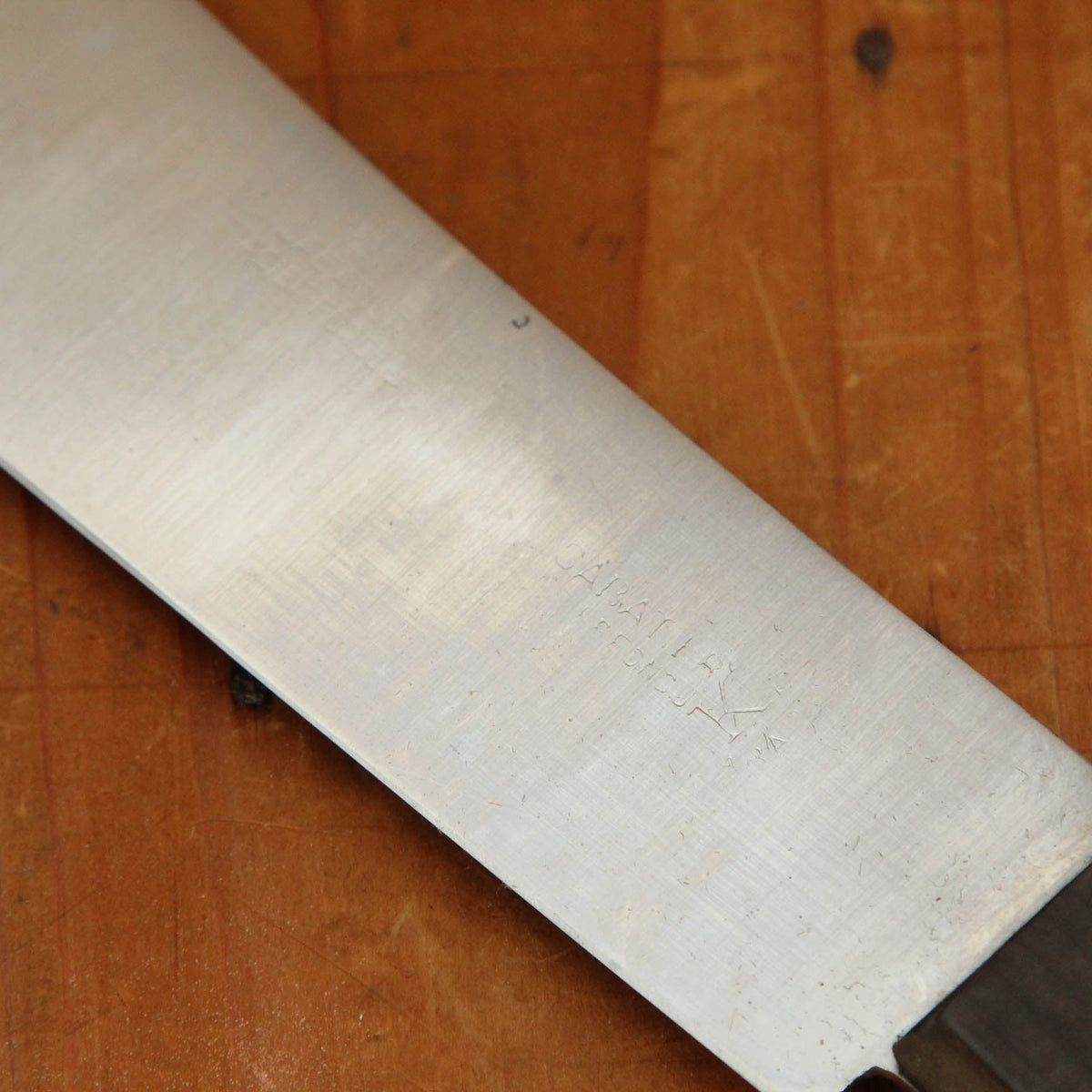 K Sabatier New Old Stock 10" Bullnose Butcher Carbon Steel 1950's