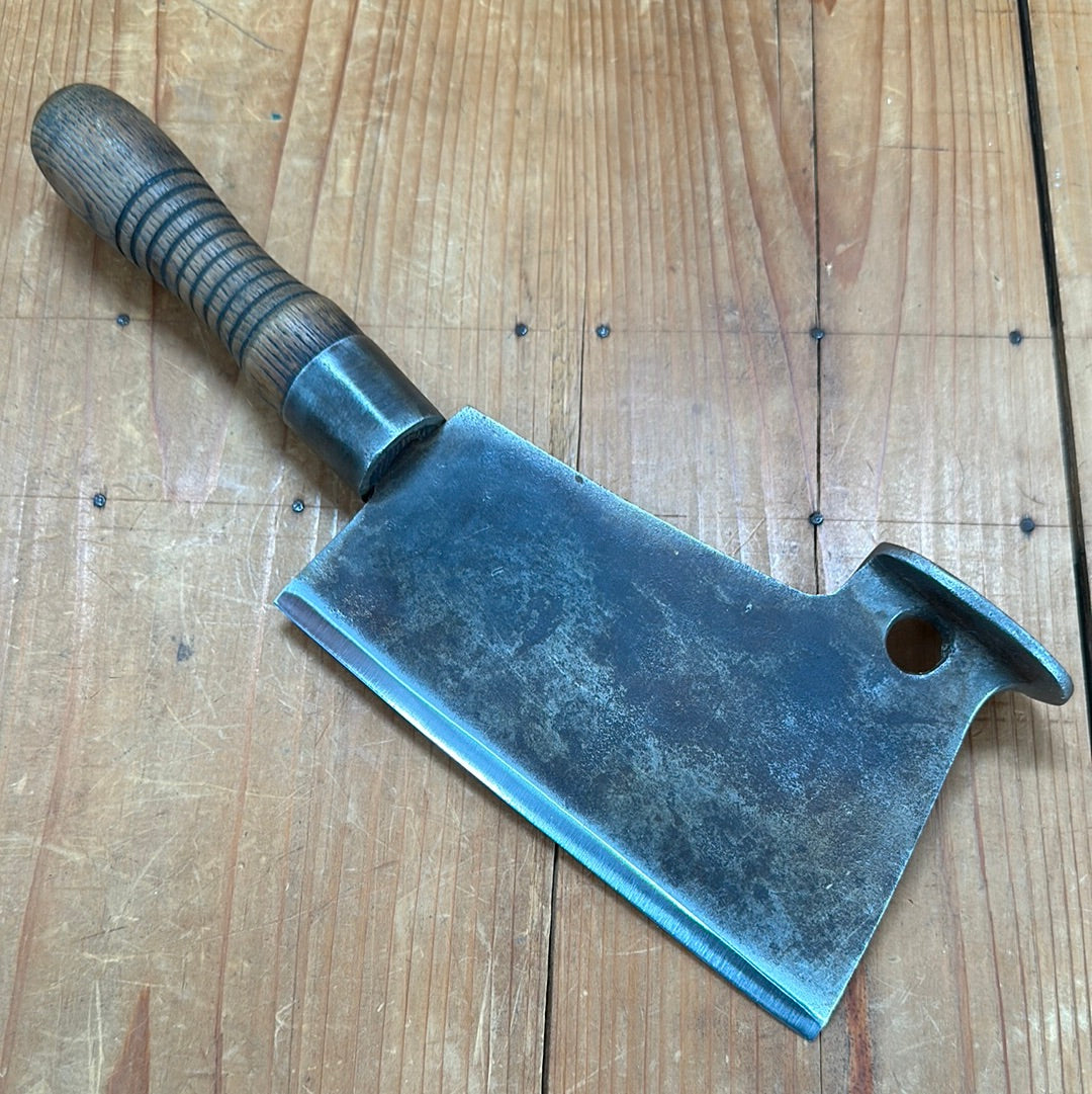 Unusual Unmarked 7" Cleaver Carbon Steel USA ~1900?