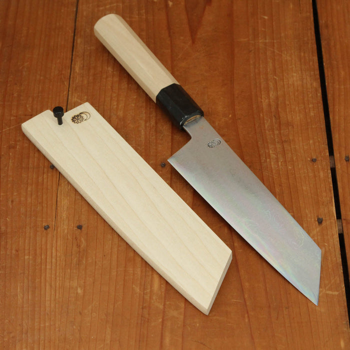 Sakai Kikumori Kikuzuki Uzu 180mm Kiritsuke Santoku Aogami 1 with Saya