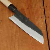 Sakai Kikumori 180mm Wa Santoku Shirogami 1 Kurouchi