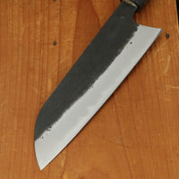 Sakai Kikumori 180mm Wa Santoku Shirogami 1 Kurouchi