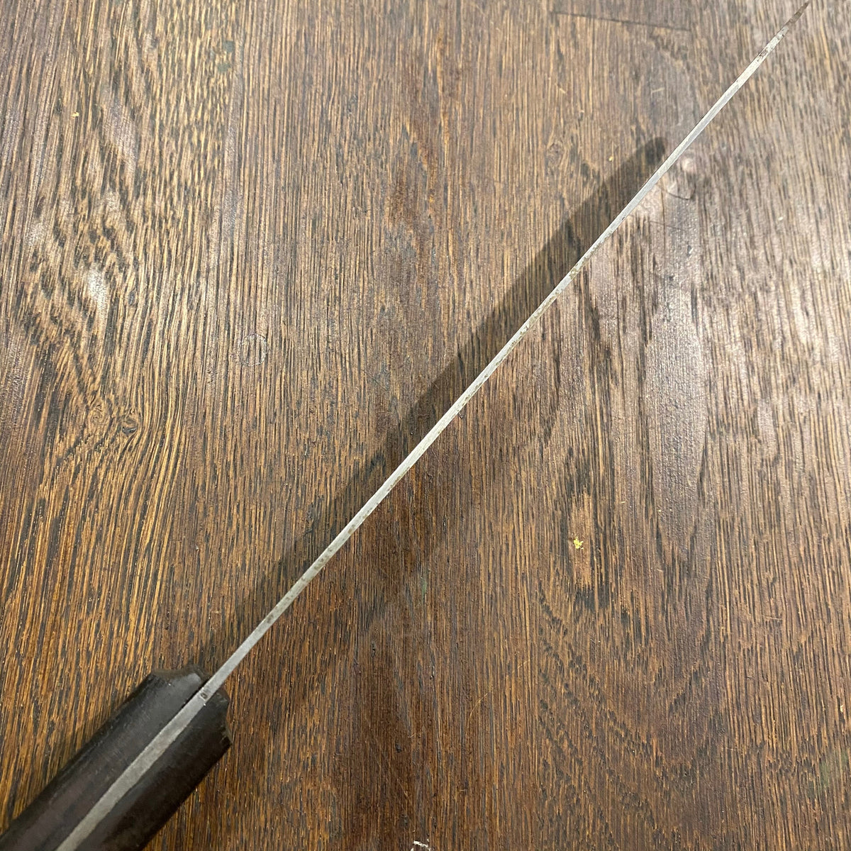 Unmarked American 8” Bullnose Butcher Hand Forged Carbon Steel Rosewood 1930-50s