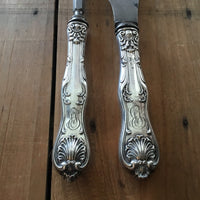 German Carving Knife and Steel Sterling Pat 1893