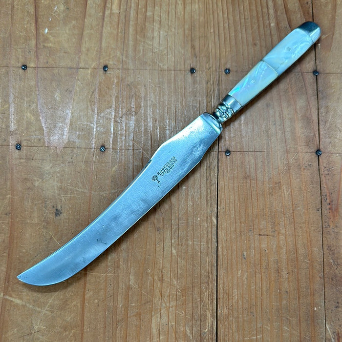 Vintage H Boker & Co Tree Brand 6" Carving Knife Carbon Mother of Pearl 1920-30