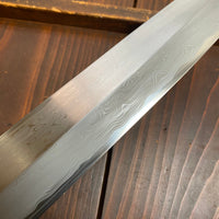 Konosuke Fujiyama 270mm Kiritsuke Aogami 2 Suminagashi Ebony Horn