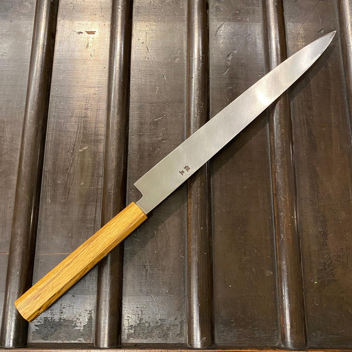 Kikumori 300mm Yanagi Rain Drop Suminagashi Octagonal Oak