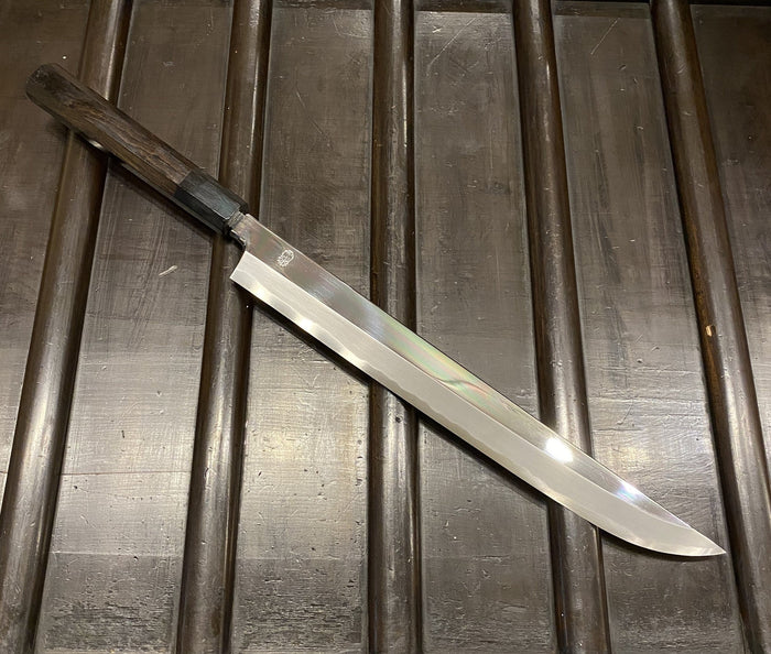 Sakai Kikumori Choyo 300mm Saber Tip Sakimaru Takobiki Aogami 1 with Saya