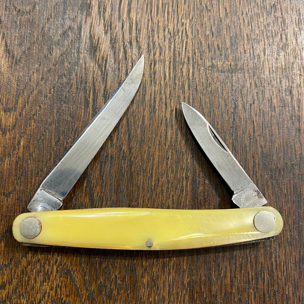 Western States 3 3/8” Serpentine Pen Carbon Blades Celluloid Scales 1911-51