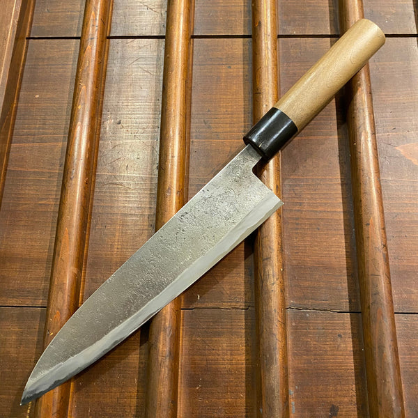 Munetoshi Sanjo 210mm Gyuto Shirogami 2 Iron Nashiji