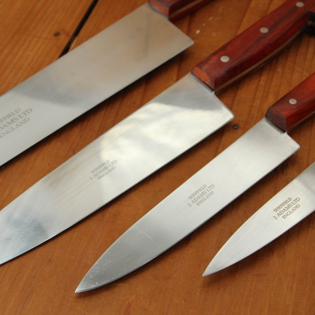 J Adams Carbon Steel Padauk 4 Knife Set