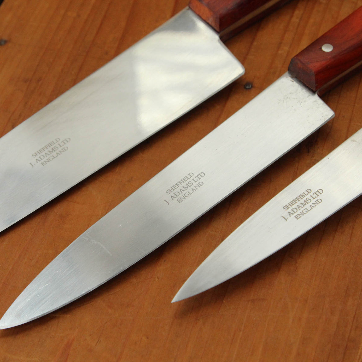 J Adams Carbon Steel Padauk 3 Knife Set