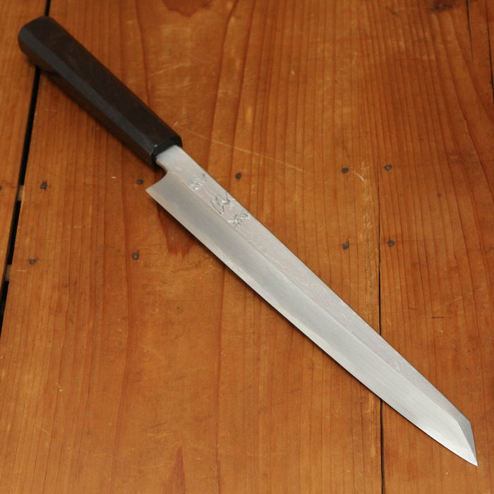 Hatsukokuro Nakagawa 270mm Kiritsuke Yanagi Aogami 1 Damascus Black Buffalo Horn