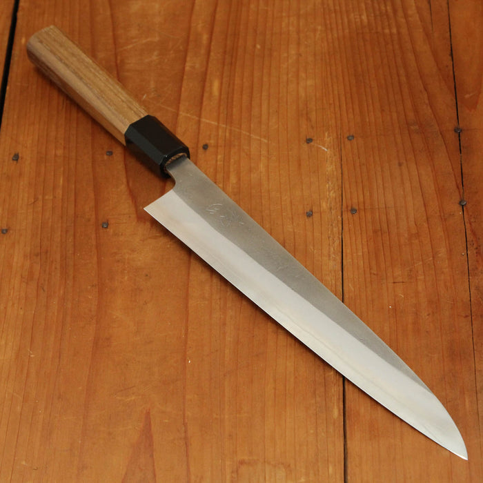 Yoshikane Hamono 240mm Sujihiki SKD Nashiji Teak Handle