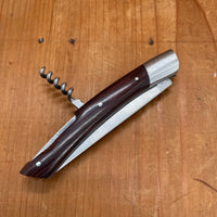 Au Sabot Le Thiers 12cm Stainless Straight Liner Lock Bolstered Violet Handle with Corkscrew