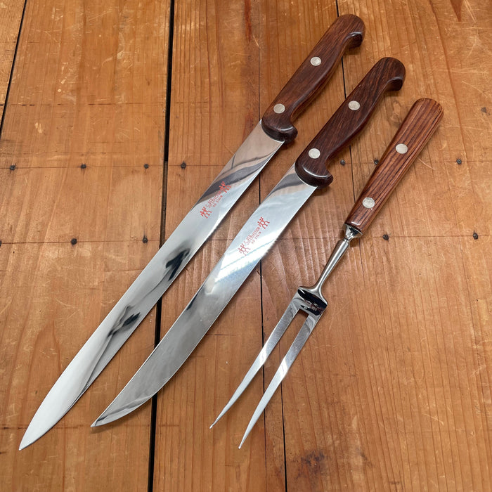 New Old Stock J A Henckels 3pc Carving Set SuPERfection No Stain Solingen 1950s 60s