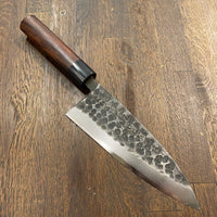 Furinkazen 190mm Deba Shirogami 2 Tsuchime Kurouchi Rosewood Oval Handle