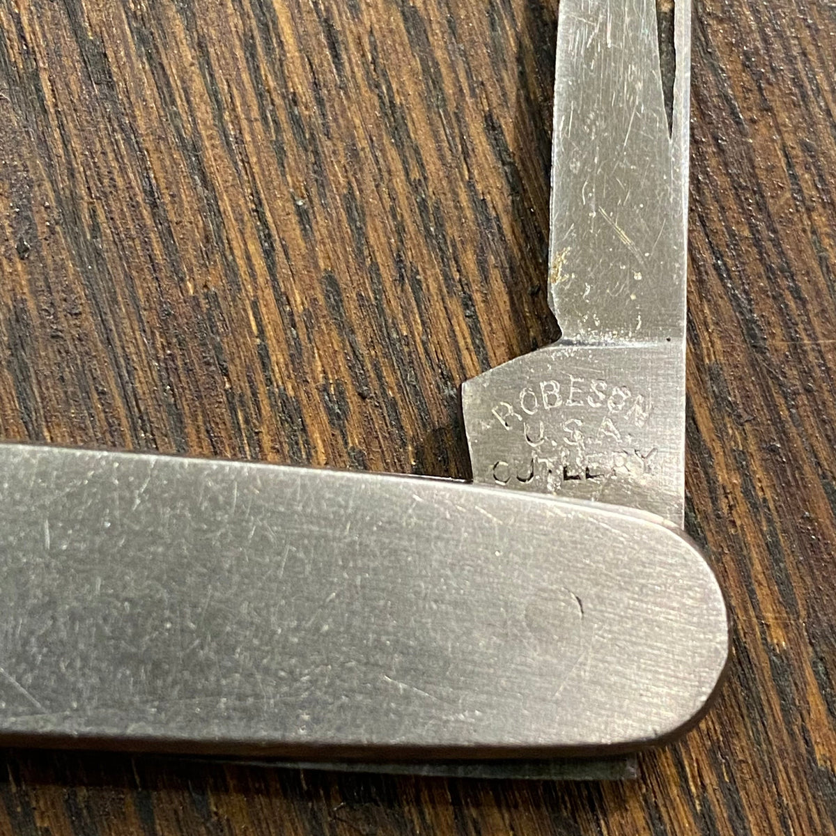 Robeson Shuredge “Delhi” 3” Pen Stainless Blade Nickel Scales 1922-77