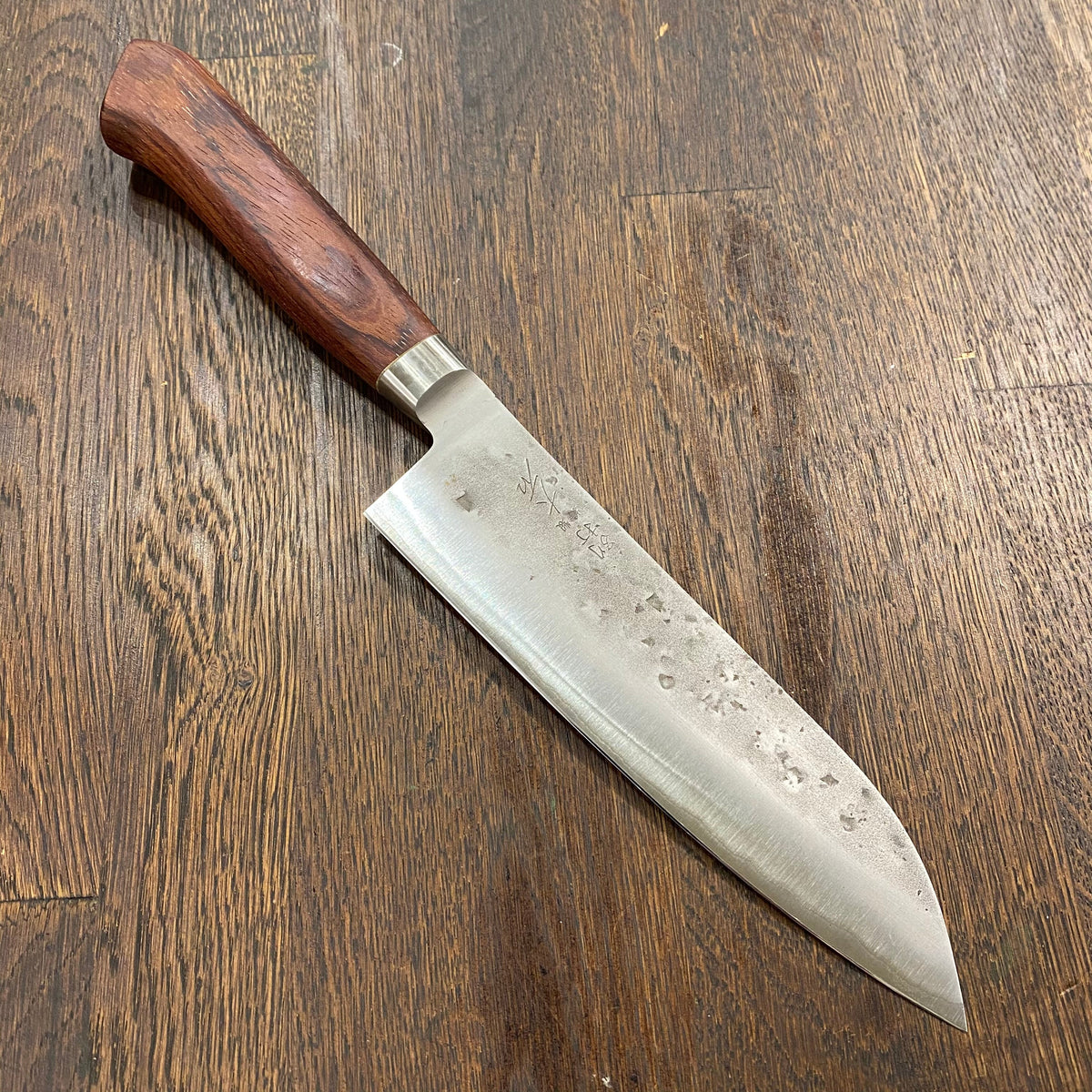 170mm Santoku Stainless Clad Aogami 2 With Bubinga Handle