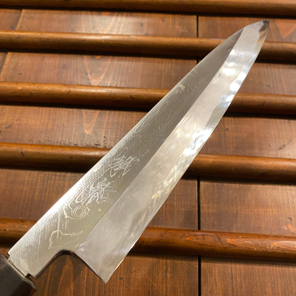 Tesshu 240mm Single Bevel Gyuto Aogami 1 Suminagashi Rosewood Octagonal