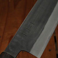 Tagai Sanjo 180mm Santoku Stainless Clad Shirogami 2 Oak and Wenge Handle