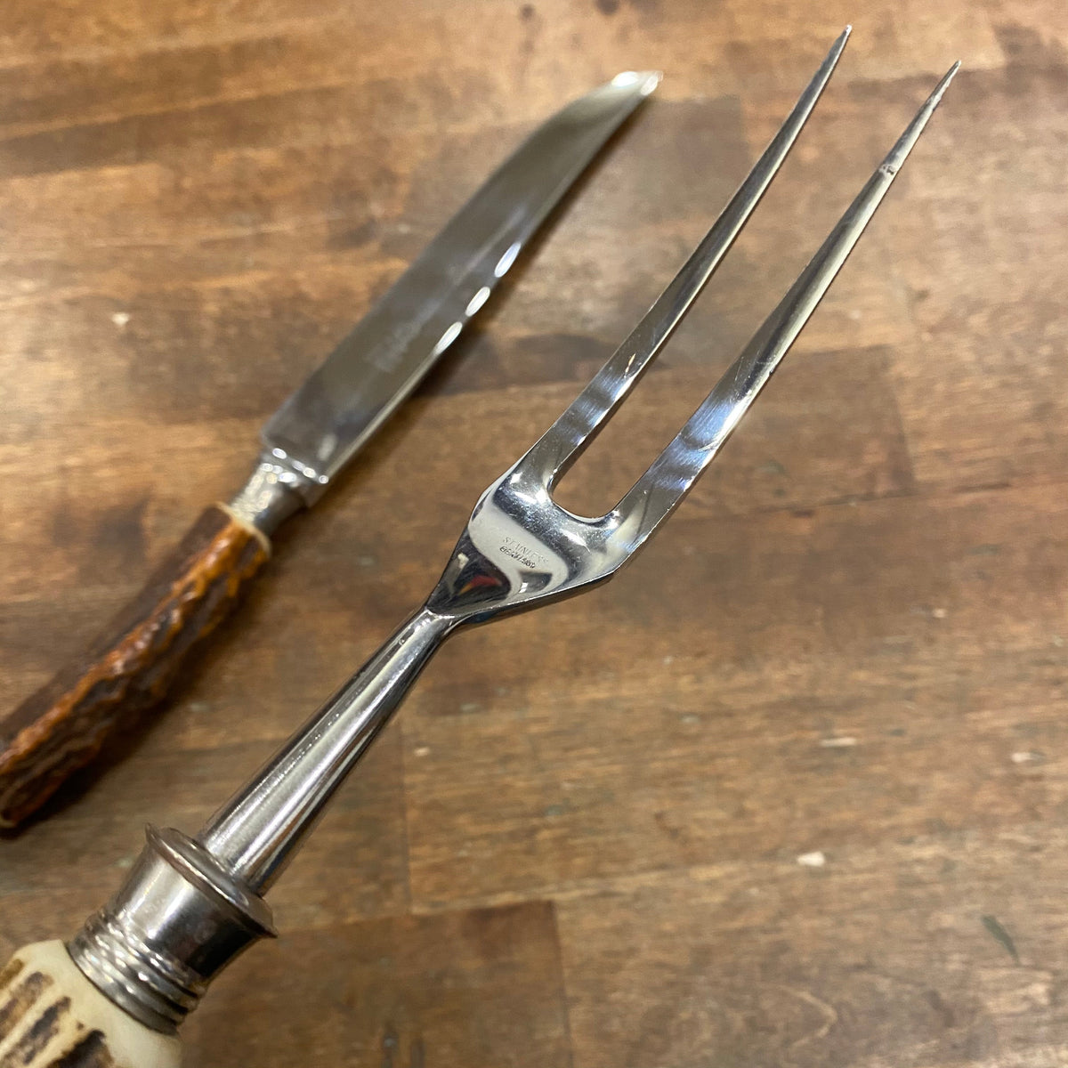 Anton Wingen Jr Carving Set Stainless Steel & Stag Solingen