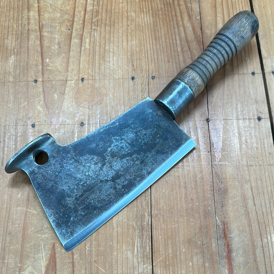 Unusual Unmarked 7" Cleaver Carbon Steel USA ~1900?
