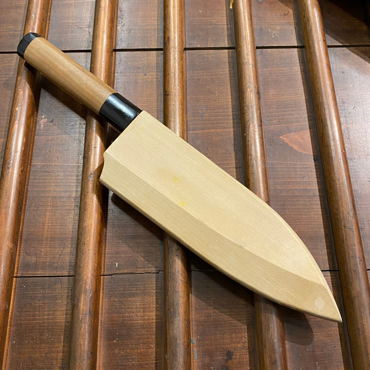 Yoshikane 180mm Deba V2 Suminagashi W Saya & Box