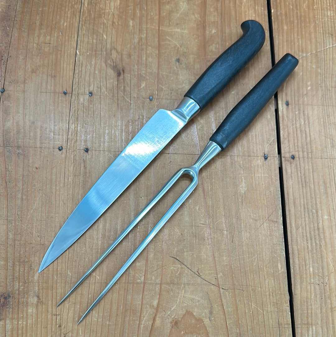 New Old Stock Bahco 7.5" Slicer & Bayonet Fork Hand Forged Stainless Norway 1970s-80s
