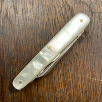 Miller Bros 3.25" Sleeveboard Whittler Carbon Steel Mother Of Pearl 1872-1926