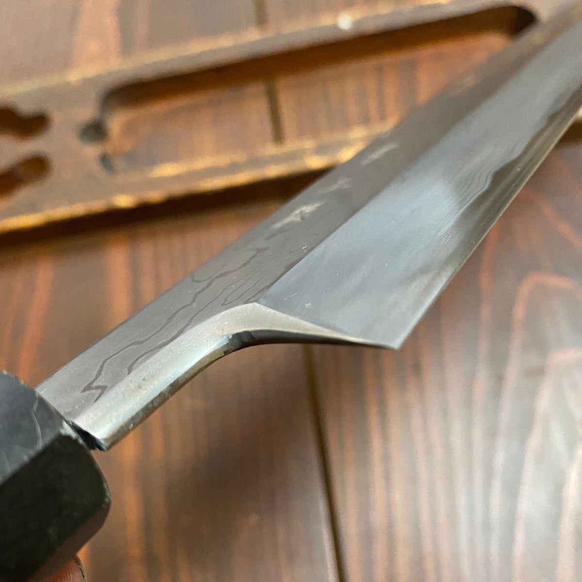 Konosuke Fujiyama 270mm Kiritsuke Aogami 2 Suminagashi Ebony Horn