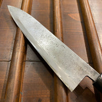 Munetoshi Sanjo 210mm Gyuto Shirogami 2 Iron Nashiji