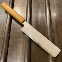 Kikumori 180mm Usuba Rain Drop Suminagashi Octagonal Oak