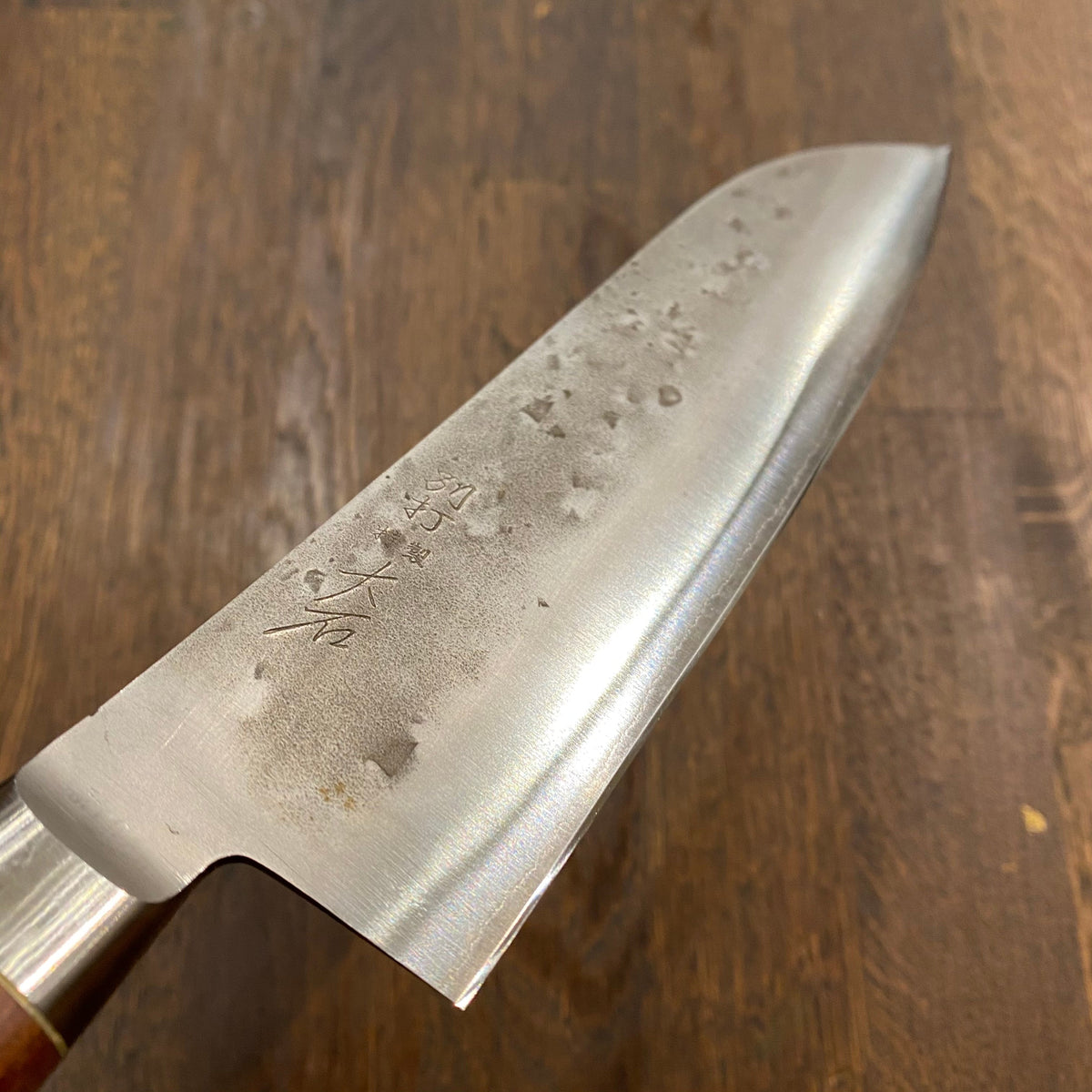 170mm Santoku Stainless Clad Aogami 2 With Bubinga Handle