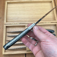 Le Thiers Steak Knife Full Guilloche Ebony & Boar Inlay Set 6