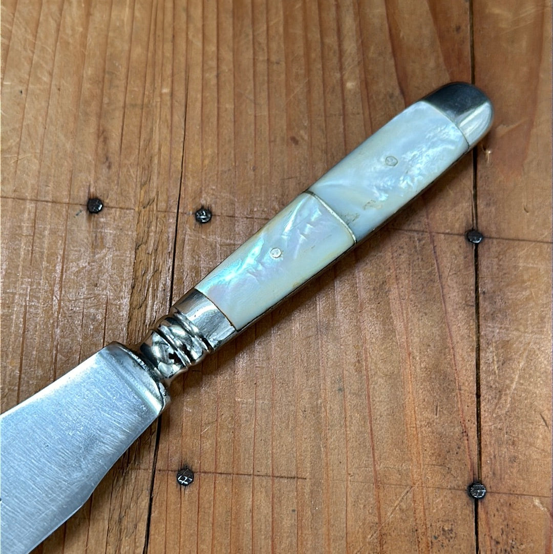 Vintage H Boker & Co Tree Brand 6" Carving Knife Carbon Mother of Pearl 1920-30