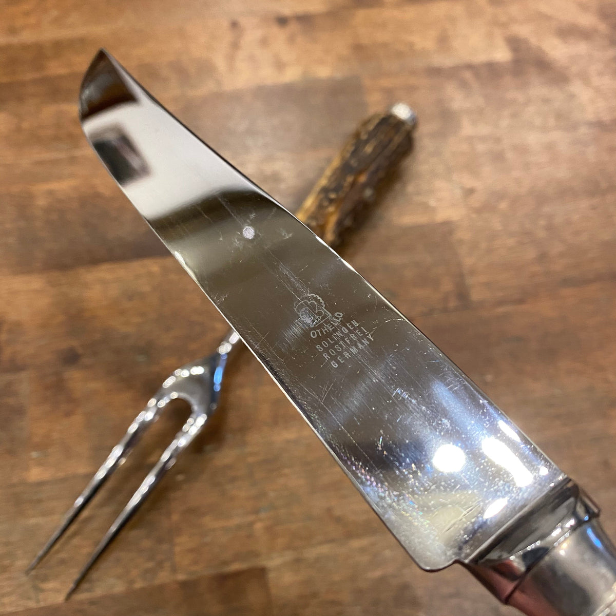 Anton Wingen Jr Carving Set Stainless Steel & Stag Solingen