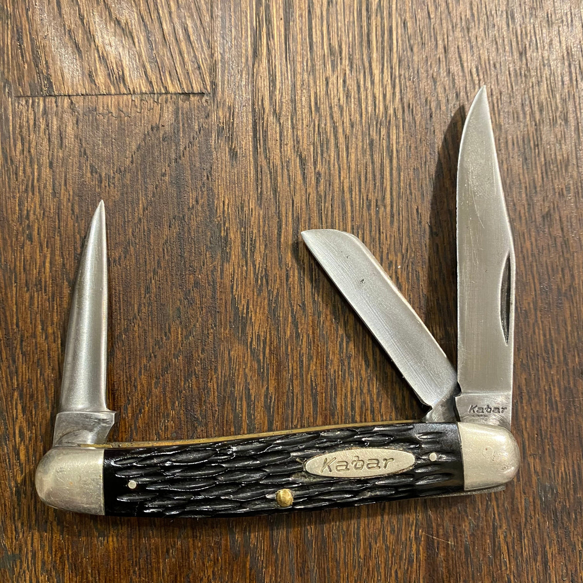 KA-BAR 3 5/8" Stockman Carbon Steel Rough Black 1960s-70s