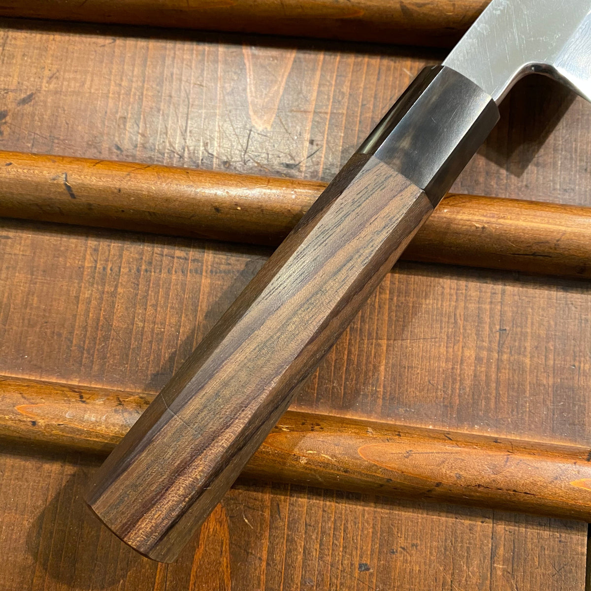 Tesshu 240mm Single Bevel Gyuto Aogami 1 Suminagashi Rosewood Octagonal