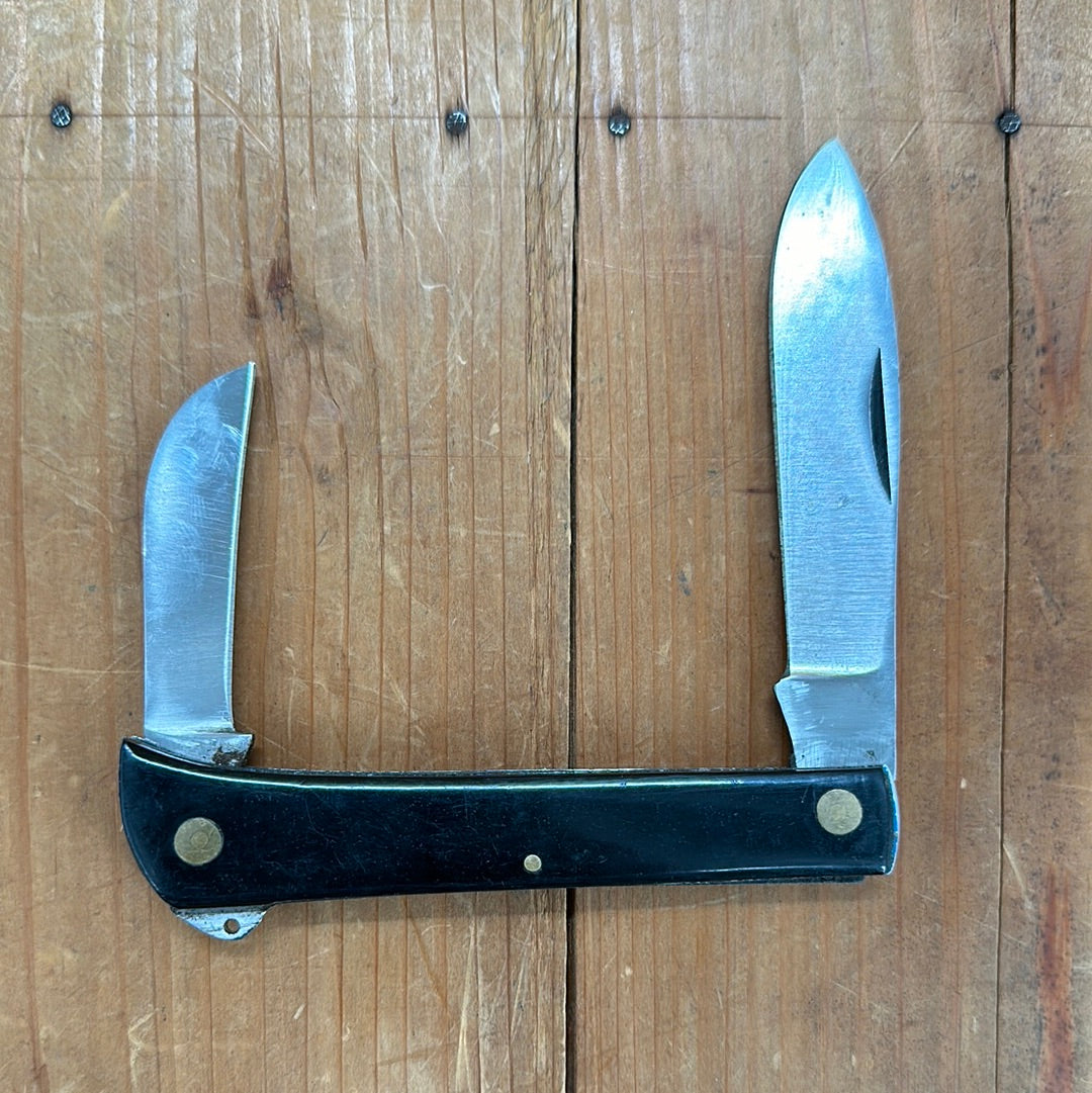 Unmarked 2 Blade 4.5" French Shepherd Knife Carbon Steel 1950s-60s?
