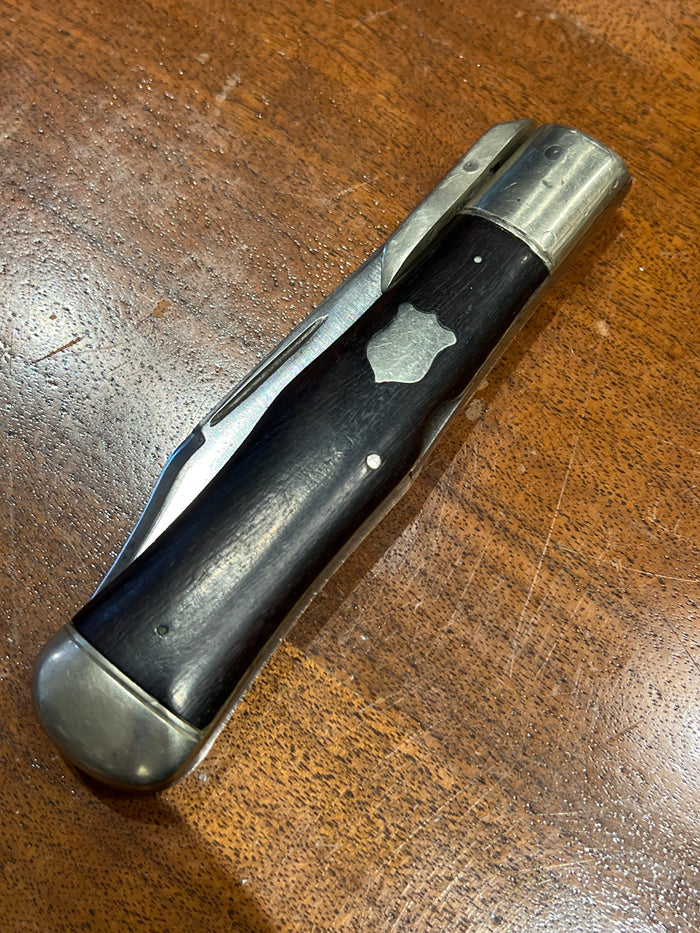 Historically Inaccurate Re-Bladed Coke Bottle Folding Hunter Carbon Steel Nickel Ebony USA 1880s-1920s